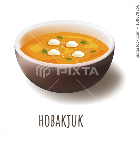 Hobakjuk, Korean pumpkin porridge with rice balls Hobakjuk, Korean pumpkin porridge with rice balls 109379856