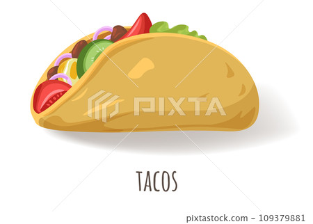 Tacos corn or flour tortillas with vegetables Tacos corn or flour tortillas with vegetables 109379881