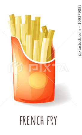 French fry, crispy snack and popular fast food French fry, crispy snack and popular fast food 109379885