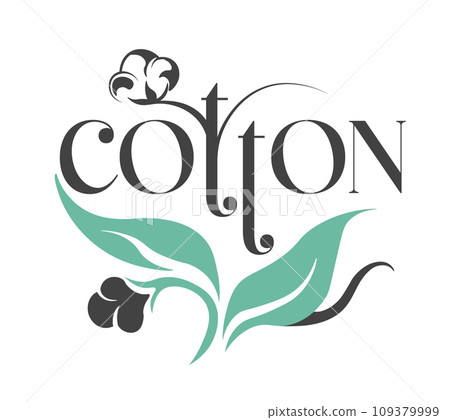 Cotton organic and natural textile fiber logo 109379999