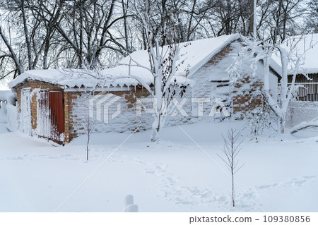 Country winter landscape Country winter landscape 109380856