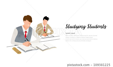 Vector illustration material: students taking classes 109381225