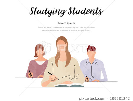 向量插畫素材:正在上課的學生 向量插畫素材:正在上課的學生 109381242