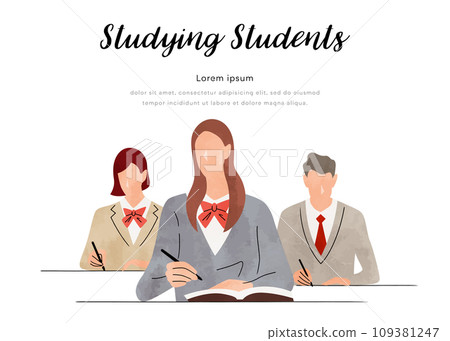 Vector illustration material: students taking classes 109381247