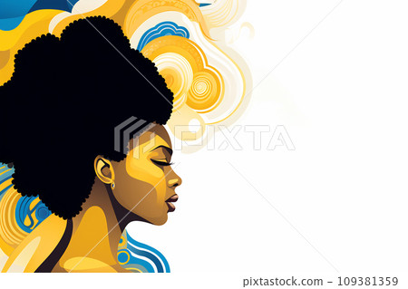 Black people portrait in pop art style. African American History or Black History Month concept 109381359