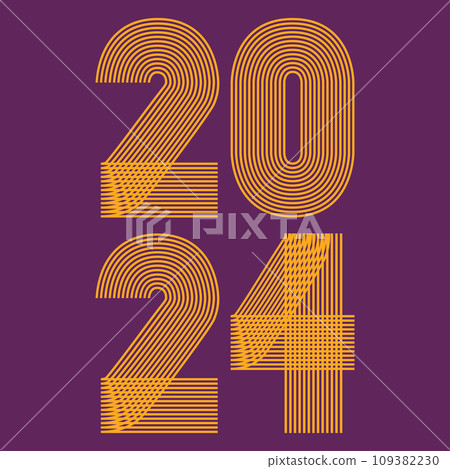 Modern 2024 background vector illustration. Minimal abstract graphic design. Trendy cover for banner poster greeting card celebration event template post story social media layout flyer party poster 109382230