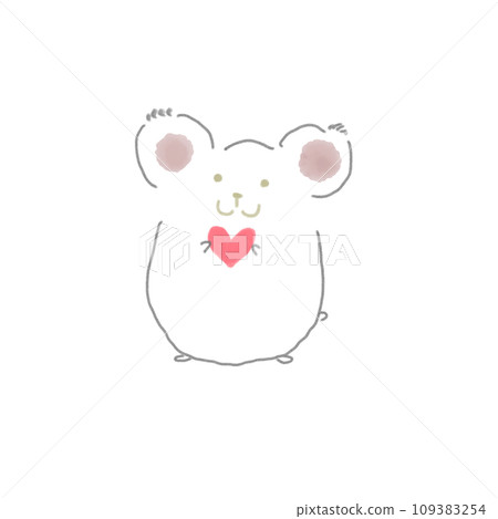一隻老鼠抱著一顆心的插圖 109383254