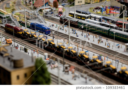 miniature model railroad station 109383461