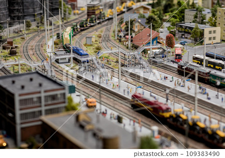 miniature train station. miniature train station. 109383490