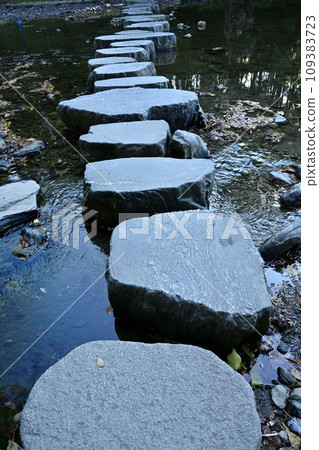 埼玉縣嵐山町，武藏嵐山谷的月川踏腳石，秋葉 109383723