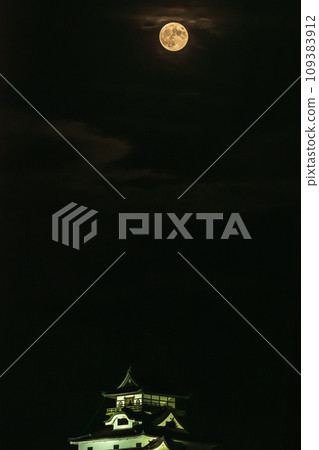 Inuyama Castle and Super Blue Moon 109383912