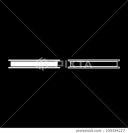 Steel beam I-beam set icon white color vector illustration image solid fill outline contour line thin flat style Steel beam I-beam set icon white color vector illustration image solid fill outline contour line thin flat style 109384227