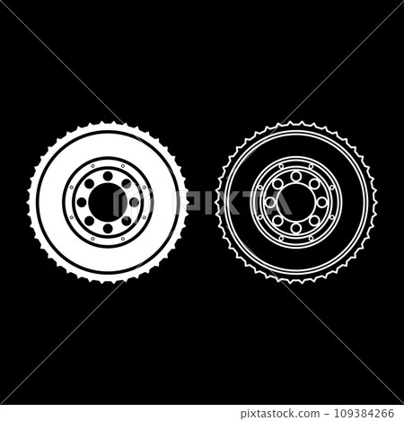 Car clutch flywheel cohesion transmission auto part plate kit repair service set icon white color vector illustration image solid fill outline contour line thin flat style Car clutch flywheel cohesion transmission auto part plate kit repair service set icon white color vector illustration image solid fill outline contour line thin flat style 109384266