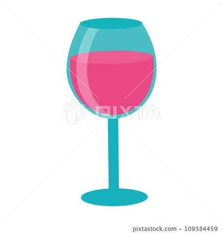 Glass of wine. Vector illustration isolated on white background. 109384459