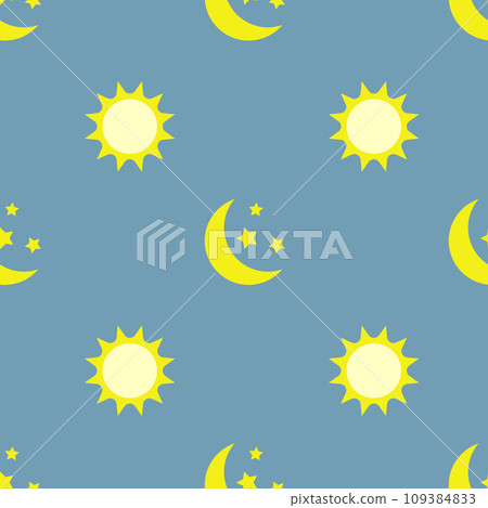 Sun and moon, seamless pattern, vector. Sun and moon, seamless pattern, vector. 109384833