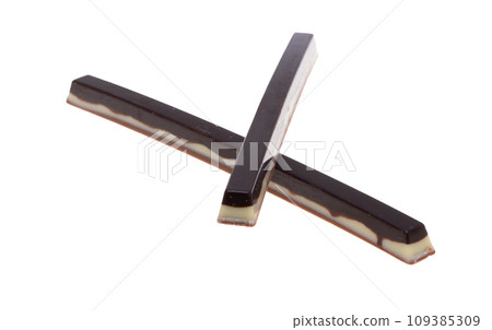 chocolate sticks isolated 109385309