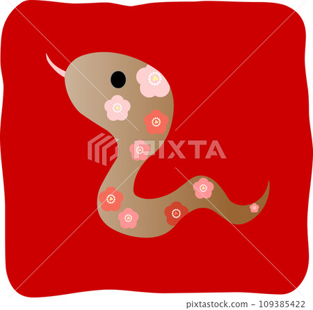 Cute snake stamp, square shape, transparent image Cute snake stamp, square shape, transparent image 109385422