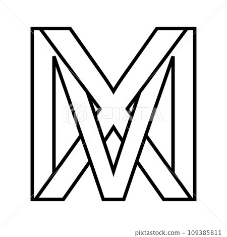 Logo sign mx xm, icon double letters logotype m x Logo sign mx xm, icon double letters logotype m x 109385811