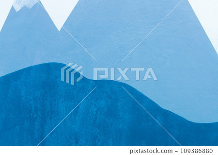 Cold Blue Cool Shade Tint Abstract View Wall Design Rock Mountain Background Sample Example Nature Print 109386880