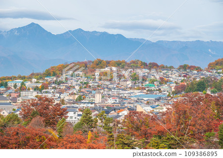 城山公園和有崎的風景【松本市】 城山公園和有崎的風景【松本市】 109386895