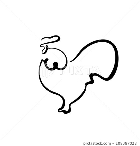 Rooster illustration in line art style Rooster illustration in line art style 109387028