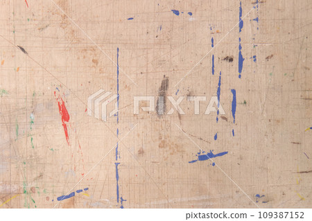 Old Dirty Wooden Surface Details Paint Stains Object Consumable Lining Backing Work Building Background Construction Concept 109387152