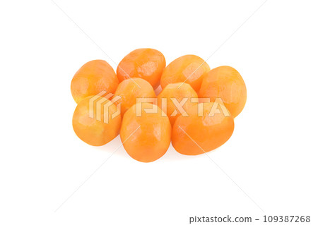 Fresh Peeled Sweet Yellow Marian Plum Fruit or Plum Mango. 109387268