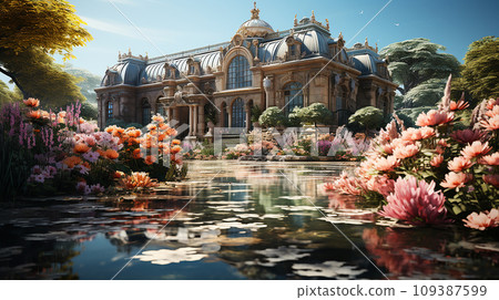Palace of versailles in Paris, France, Ai generated Palace of versailles in Paris, France, Ai generated 109387599