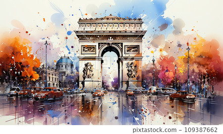 Arc of Triumph in Paris, France, Ai generated 109387662