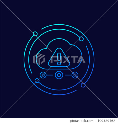 error in a cloud icon, linear design error in a cloud icon, linear design 109389162
