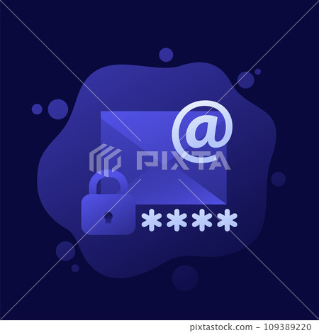 email icon with password, vector design email icon with password, vector design 109389220