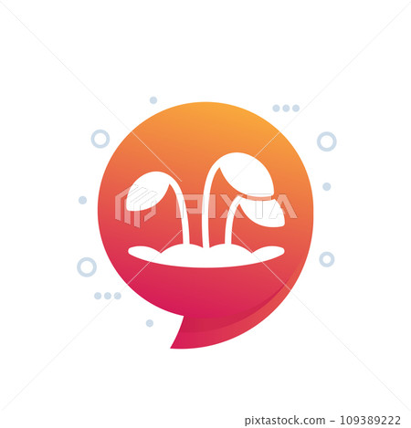 drought icon with a plant, vector drought icon with a plant, vector 109389222