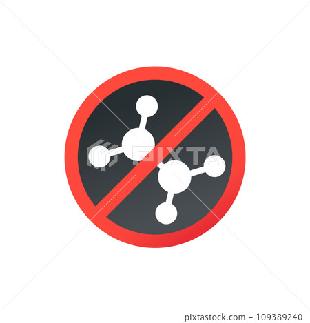 Chemical free icon, round vector sign Chemical free icon, round vector sign 109389240