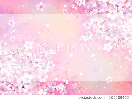 Gorgeous frame background of cherry blossoms, cherry blossom snowstorm Gorgeous frame background of cherry blossoms, cherry blossom snowstorm 109389463