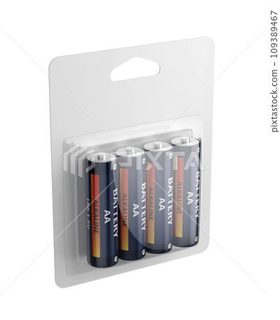 Blister pack of four AA size batteries 109389467