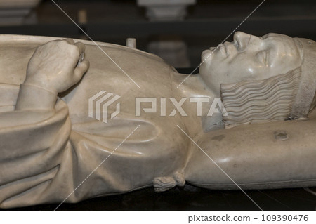 Recumbent statues in basilica of saint-denis, France Recumbent statues in basilica of saint-denis, France 109390476