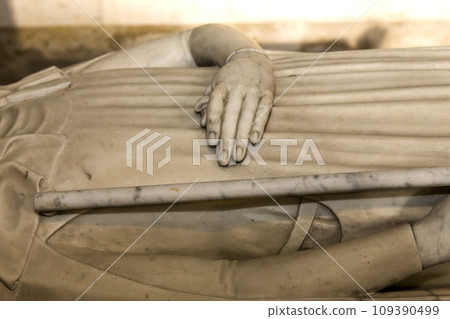 Recumbent statues in basilica of saint-denis, France Recumbent statues in basilica of saint-denis, France 109390499