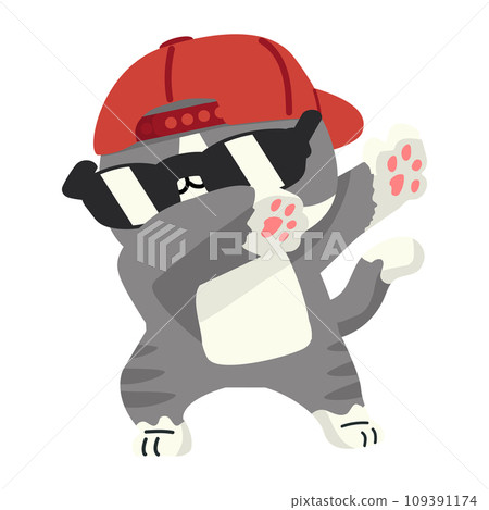 Dabbing cat Dance Cartoon animal Dabbing cat Dance Cartoon animal 109391174