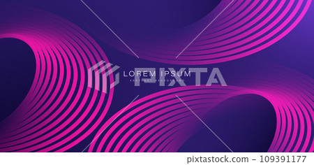 Abstract glowing lines on purple background. Modern fuchsia gradient curved lines. Geometric pattern. Dynamic shape. Futuristic concept. Suit for banner, brochure, cover, flyer, poster, website, Abstract glowing lines on purple background. Modern fuchsia gradient curved lines. Geometric pattern. Dynamic shape. Futuristic concept. Suit for banner, brochure, cover, flyer, poster, website, 109391177