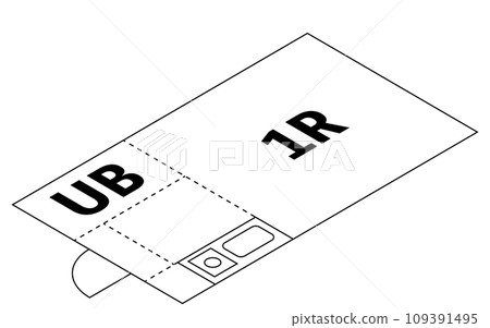 Moving floor plan (one room) image, simple line drawing isometric illustration Moving floor plan (one room) image, simple line drawing isometric illustration 109391495