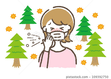 患有花粉熱的女性 患有花粉熱的女性 109392750