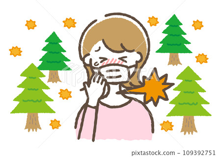 患有花粉熱的女性 患有花粉熱的女性 109392751