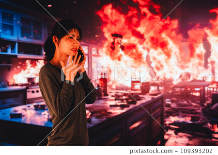 一名年輕女子向消防局通報火災 109393202