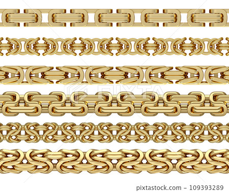 King chain set isolated on white background - 3D illustration King chain set isolated on white background - 3D illustration 109393289