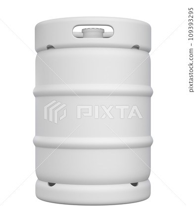 Clay render of metal beer keg with the lid isolated on white background - 3D illustration Clay render of metal beer keg with the lid isolated on white background - 3D illustration 109393295