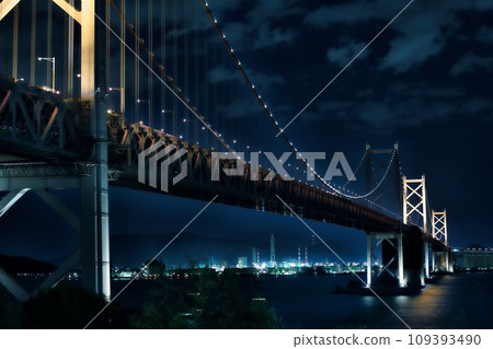 Night view of Seto Ohashi Bridge Night view of Seto Ohashi Bridge 109393490