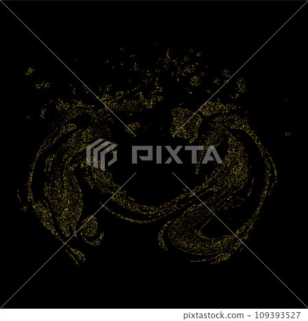 Gold abstract rash on a black background. Flicker. Gold abstract rash on a black background. Flicker. 109393527