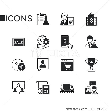 Business and finance - set of line design style icons Business and finance - set of line design style icons 109393583