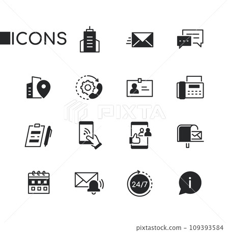 City office - set of line design style icons City office - set of line design style icons 109393584