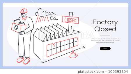 Factory closed - modern colorful line design style banner Factory closed - modern colorful line design style banner 109393594